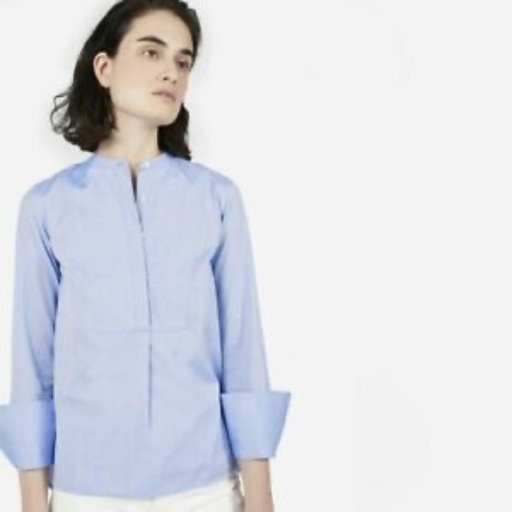 Everlane Japanese Oxford Bib shirt size 0